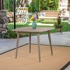 Square Solid Acacia Wood Dining Table for 4,Outdoor Backyard Table with Toothpick Legs,Water Resistant Finish Garden Decoration Table-Coolbibila - 2 of 4