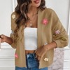Sweaters for Women Oversized Y2k Cardigan Long Sleeve V-Neck Button Crochet Flower Knit Womens Clothes - 2 of 4