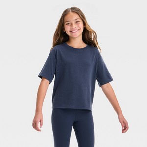 Girls' Short Sleeve Boxy T-Shirt - All In Motion™ - 1 of 3