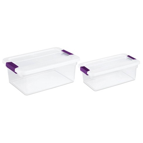 Sterilite 16 Quart Plastic Latching Storage Container (12 Pack) and 6 Quart Tote (24 Pack)