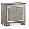 Vynxaria Transitional-Rustic Nightstand: Stylish 2-Drawer Design in Coffee and Antique Gray - 3 of 4