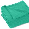 HomeRoots Queen Teal Cotton Waffle Weave Honeycomb Blanket - 4 of 4