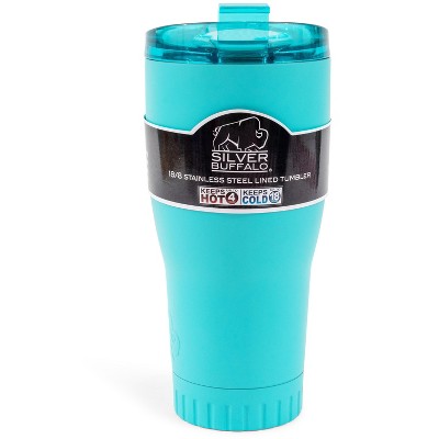 Matte Teal Stainless Steel Travel Tumbler with Flip Lid
