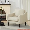 Mid Century Accent Chair for Living Room, Modern Reading Chair for Bedroom,Linen Fabric Upholstered Armchair,Comfy Single Sofa Side Chair - 2 of 4