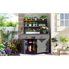 PAGED 65 Inch Potting Bench with Drawer and Cabinet,Wood Farmhouse Outdoor Storage Cabinet with Storage Shelf,Potting Table for Garden,Backyard - 2 of 4