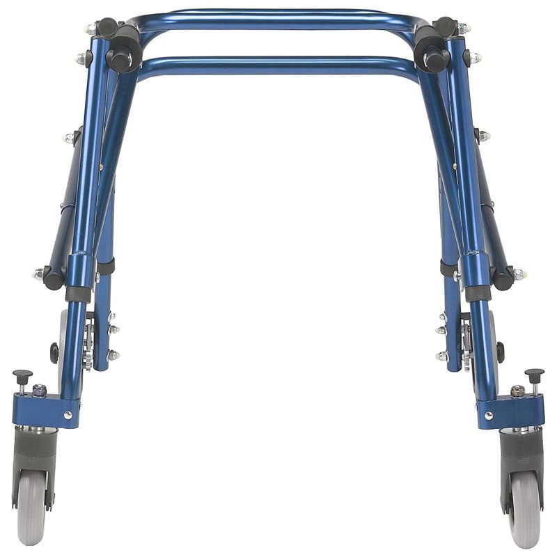 Drive Medical KA2200-2GKB Nimbo Lightweight Aluminum Frame Rolling Posterior Walker with Adjustable Handle Height, Size Small, Knight Blue, 4 of 7