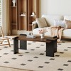 Walnut-colored MDF coffee table, suitable for modern minimalist living rooms and leisure areas, with product dimensions of 39.3*23.6*17.7inches. - 2 of 4
