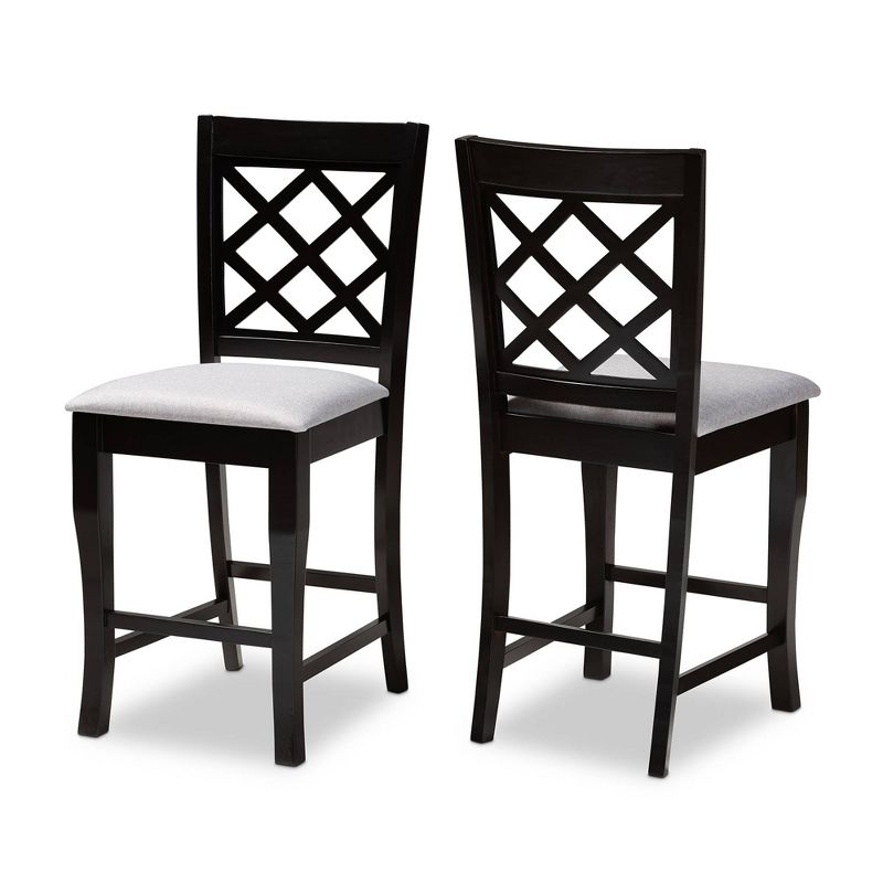 Set of 2 Alora Upholstered Wood Counter Height Barstools - Baxton Studio, 1 of 10