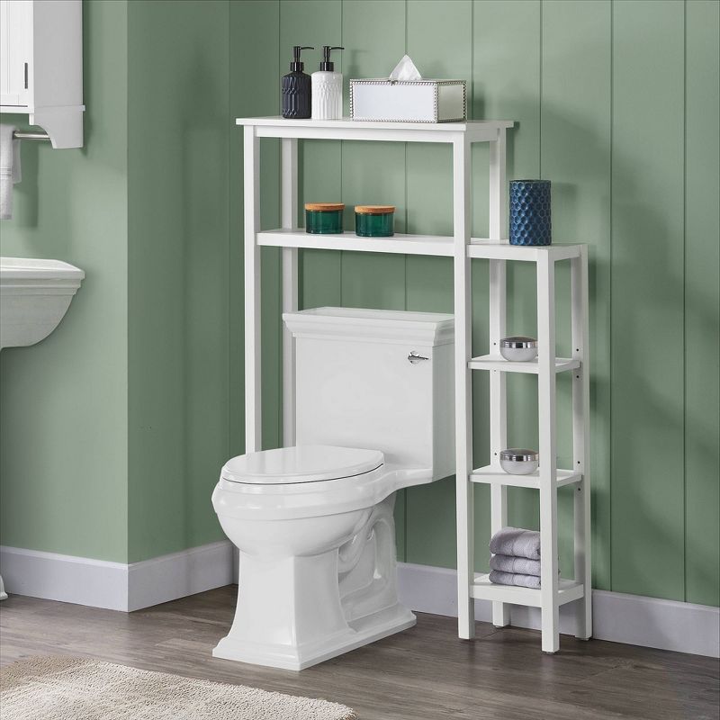 Dover Over the Toilet Organizer with Side Shelving White - Alaterre Furniture, 3 of 8