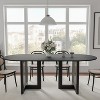 PexFix 67" x 33.5" Modern Farmhouse Kitchen Dining Room Table Furniture Oval Black Kitchen Table with Rattan Woven Legs for Kitchen Bar Living Room - 3 of 4