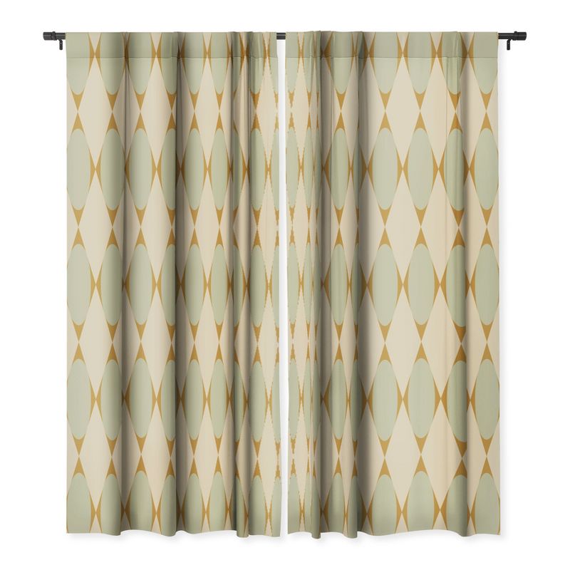 Colour Poems Retro Geometric Pattern III Set of 2 Panel Blackout Window Curtain - Deny Designs, 1 of 5