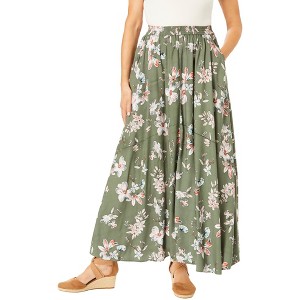 Woman Within Plus Size Pull-On Elastic Waist Soft Maxi Skirt - 1 of 4