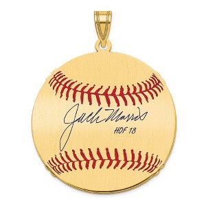 Black Bow Jewelry 14K Gold Plated Jack Morris Signature LG Enamel Baseball Pendant - 1 of 4