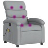 vidaXL Massage Recliner Chair Light Gray Fabric - 2 of 4
