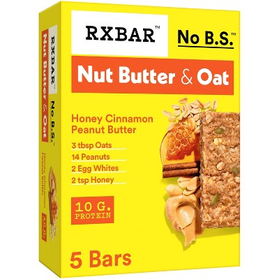 Rxbar Nut Butter & Oat Honey Cinnamon Peanut Butter Protein Bars - 9 ...