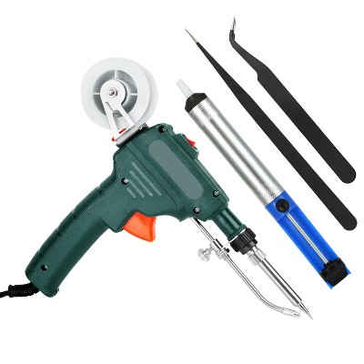 iMountek"5-in-1 Automatic Soldering Iron Kit 60W with Desoldering Pump, Welding Tool, Bracket for DIY Repair"Green
