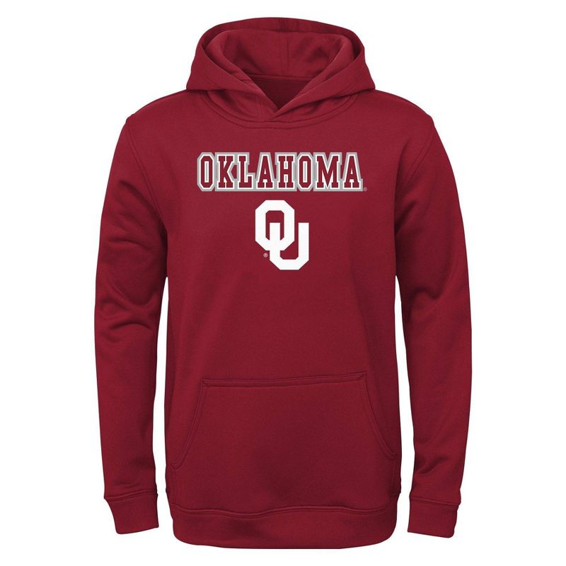 NCAA Oklahoma Sooners Boys&#39; Poly Hooded Sweatshirt, 1 of 2