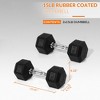 Gulches Hexagonal Rubber Dumbbells with Non-Slip Grip, Durable Space-Saving for Home Gym Strength Training - 2 of 4