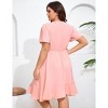 YESFASHION Women Plus Size Button Down V Neck Midi Dress Short Sleeve Ruffle Casual Summer Dress - 4 of 4