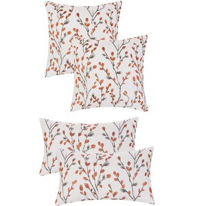 Unique Bargains Floral Pattern Decoration Pillow Cases for All Seasons 4 Pcs - 1 of 4