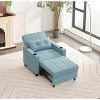 LOVMOR Single/Two Pull Out Sleeper Chair Bed, Convertible Futon Sofa Chair Bed, Sofa Couch Bed with USB Ports, Pillow, Cup Holders, Side Pockets - 3 of 4