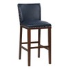 Bar Height Polyurethane Tiffany Bar Chair (Set of 2) with Solid Wood Legs, Nailhead Trim, Stretchers for Comfort, Finish and Floor Glides - 4 of 4