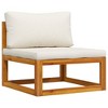 vidaXL Solid Acacia Wood Outdoor Patio Sofa Set with Cushion and Coffee Table, Flexible Lounge Configuration, Cream White - 4 of 4