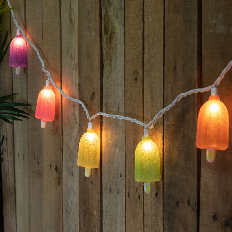 Northlight 10ct Sugared Ice Pop Outdoor Patio String Light Set, 7.25ft White Wire, 2 of 6