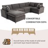 6-Piece Upholstered U-Shaped Modular Sectional Sofa with Removable Ottoman, Flexible Combination - 4 of 4
