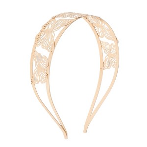 Unique Bargains Women's Cute Wide Side Butterfly Headbands Gold Tone 1 Pc - 1 of 4