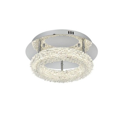 Bowen 14" Chrome and Crystal LED Flush Mount Light