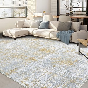 Machine Washable Area Rug Low Pile Non Slip Modern Abstract Rug Foldable Stain Resistant Carpet for Living Room Bedroom Indoor Ultra Thin Mat - 1 of 4