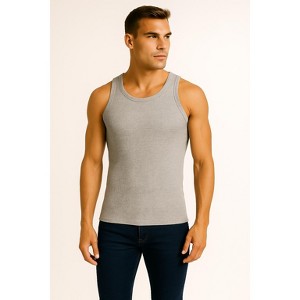 Galaxy By Harvic Men's Heavyweight Ribbed Tank Top - 1 of 4