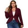 Coolmee Women Large Size Casual Blazer Open Front Long Sleeve Ruffle Hem Work Office Cardigan Jackets - 2 of 4
