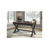 Signature Design by Ashley Wildenauer Home Office Desk - Rich Brown Butcher Block Top with Satin Black Base - 2 of 4