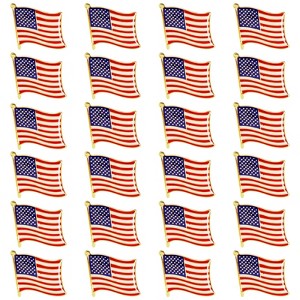 Glamlily Juvale American Flag Lapel Pins, 24-Piece Metal Patriotic Pin ...