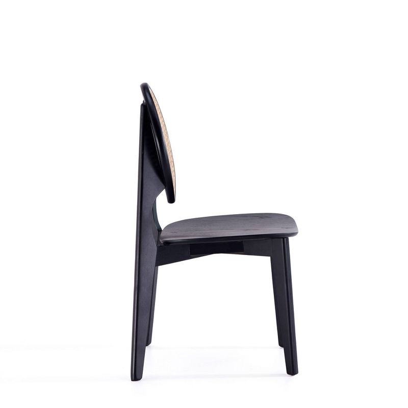 Set of 2 Versailles Round Dining Chairs Black/Natural - Manhattan Comfort, 5 of 11