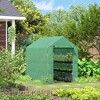 Outsunny 84.25" x 56.25" x 76.75" Walk-in Greenhouse, 3-Tier Shelves, Steel Frame Hot house, Roll-Up Zipper Door for Flowers, Vegetables, Green - image 2 of 4