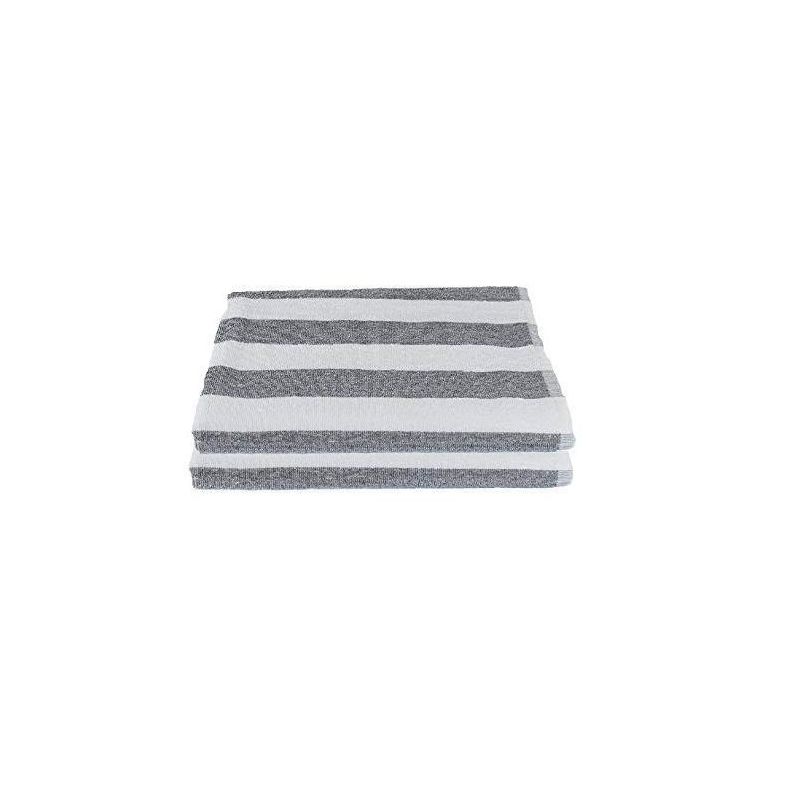 KOVOT Gray Stripe Cabana Beach Towel (Set of 2) 30" W x 60" L | Ring Spun Cotton, 5 of 6