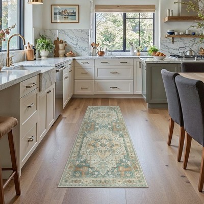 Abynow Faded Medallion Indoor Area Rug-8' x 10'-BEIGEGREEN