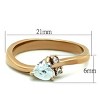 Slickblue Rose Gold Stainless Steel Ring, Women’s Heart Clear CZ, Perfect for Valentine's Day, Sizes 5-10 - 2 of 4