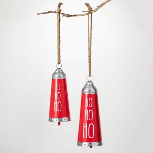 17.75"H and 21"H Sullivans Bell Ornament - Set of 2  Red Christmas Ornaments - 1 of 2