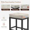 Arceso Counter Height Bar Stools, 24 Inch Saddle Backless Bar Stools Set of 4 for Kitchen Counter, Faux Leather Counter Stools with Black Metal Legs - 3 of 4