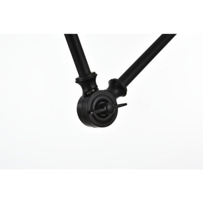 Black Iron Adjustable Swing Arm Wall Sconce with Dimmable Light