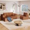 108.3" Corduroy Upholstered Modular L-Shaped Sectional Sofa with Chaise, 3-piece Free Combinations - 4 of 4