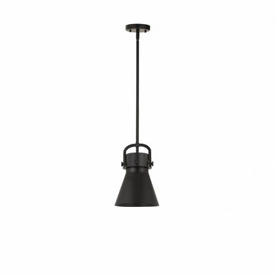 Newton Cone - 1 Light Stem Hung Pendant In Industrial Style-11.38 Inches Tall and 8 Inches Wide