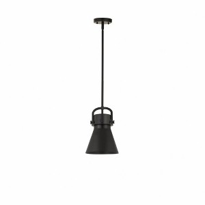 Newton Cone - 1 Light Stem Hung Pendant In Industrial Style-11.38 Inches Tall and 8 Inches Wide - 1 of 1