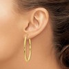 Black Bow Jewelry 2mm Oval Hoop Earrings in 10k Yellow Gold, 41mm (1 5/8 Inch) - 3 of 4