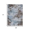 Sky Blue And Brown Abstract Washable Indoor Outdoor Area Rug - 3 of 4
