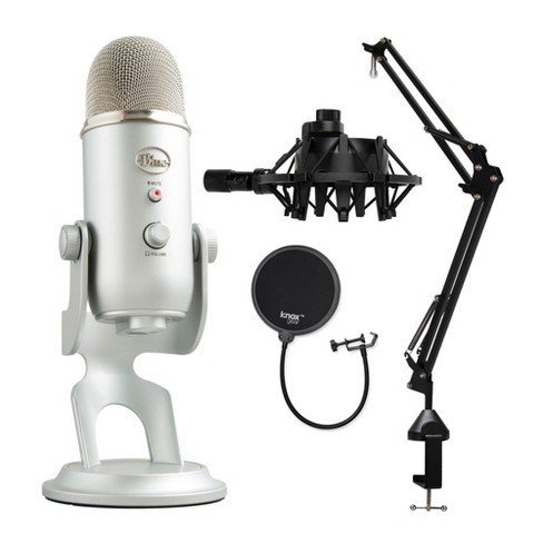 Blue Yeti Microphone (silver) With Boom Arm Stand, Shock Mount And Pop  Filter : Target